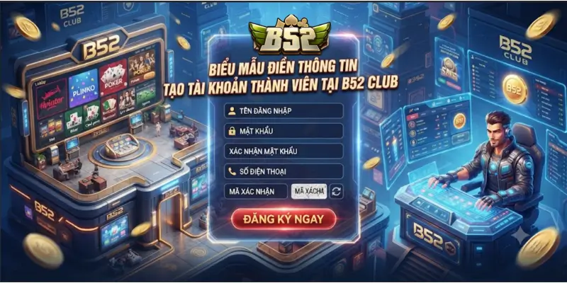 Biểu mẫu điền thông tin tạo tài khoản thành viên tại B52 CLUB