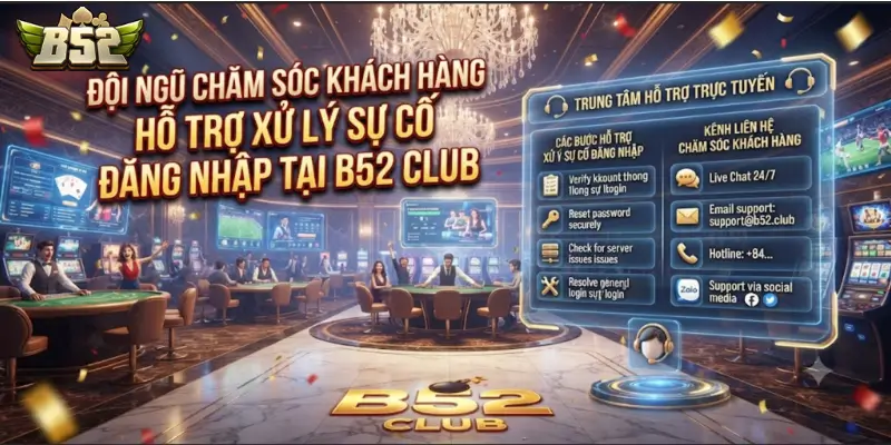 Đội ngũ chăm sóc khách hàng hỗ trợ xử lý sự cố đăng nhập tại B52 CLUB