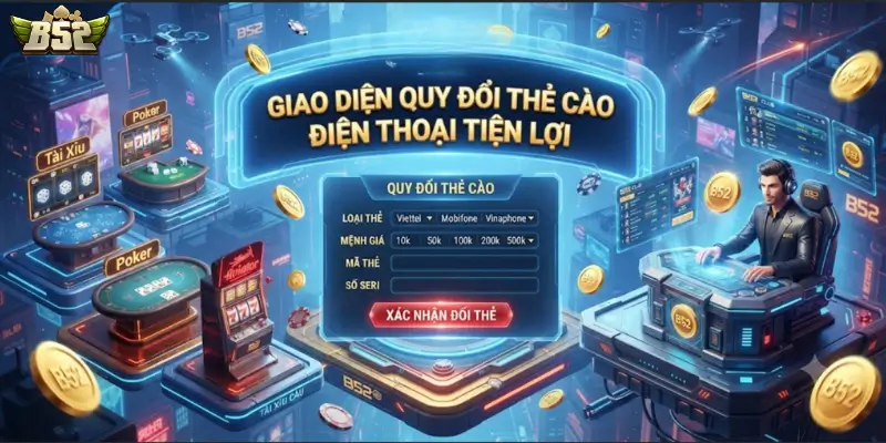 Giao diện quy đổi thẻ cào điện thoại tiện lợi