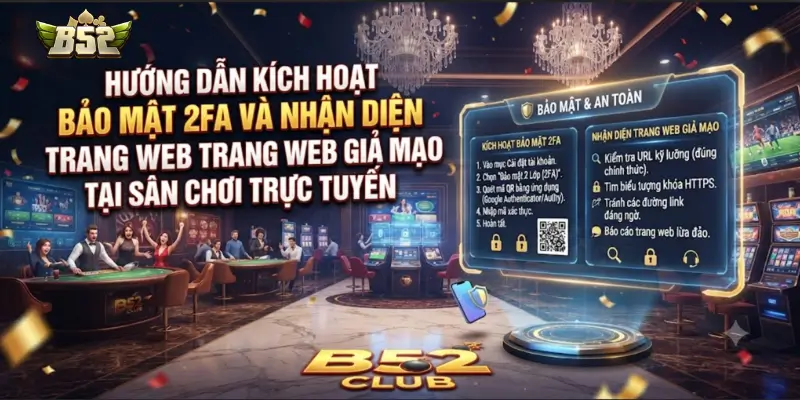 Hướng dẫn kích hoạt bảo mật 2FA và nhận diện trang web giả mạo tại sân chơi trực tuyến