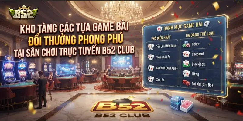Kho tàng các tựa game bài đổi thưởng phong phú tại sân chơi trực tuyến B52 CLUB