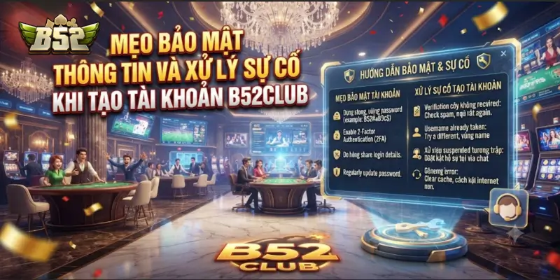 Mẹo bảo mật thông tin và xử lý sự cố khi tạo tài khoản B52CLUB