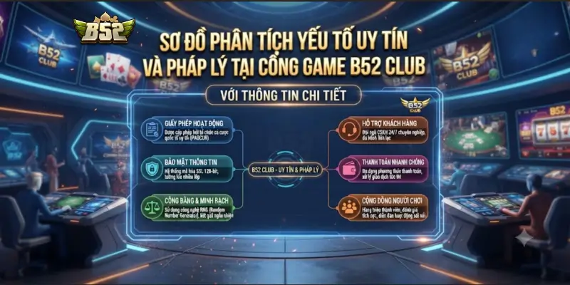 Sơ đồ phân tích yếu tố uy tín và pháp lý tại cổng game B52 CLUB