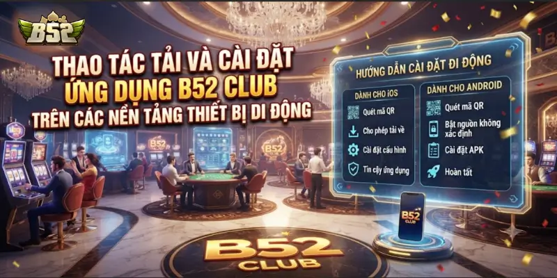 Thao tác tải và cài đặt ứng dụng B52 CLUB trên các nền tảng thiết bị di động